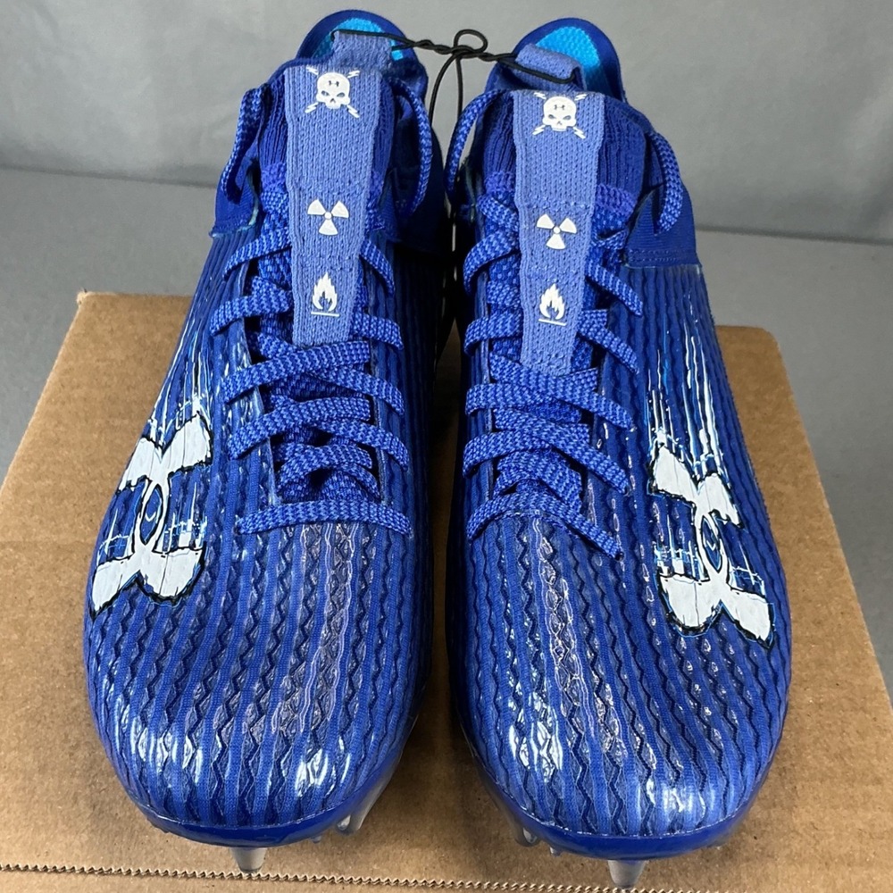 Under Armour Spotlight Football Cleats Men 11.5 Blue Low Top New